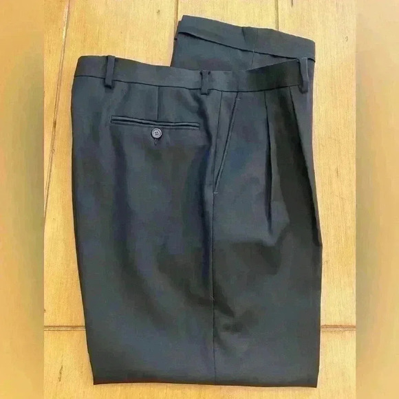 Ralph Lauren Black Label Pants - Ralph Ralph Lauren Womens Wool Black Pleated Cuff  lack Label Pants 33” x 29”